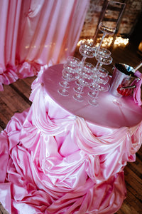 Round Satin Table Draping