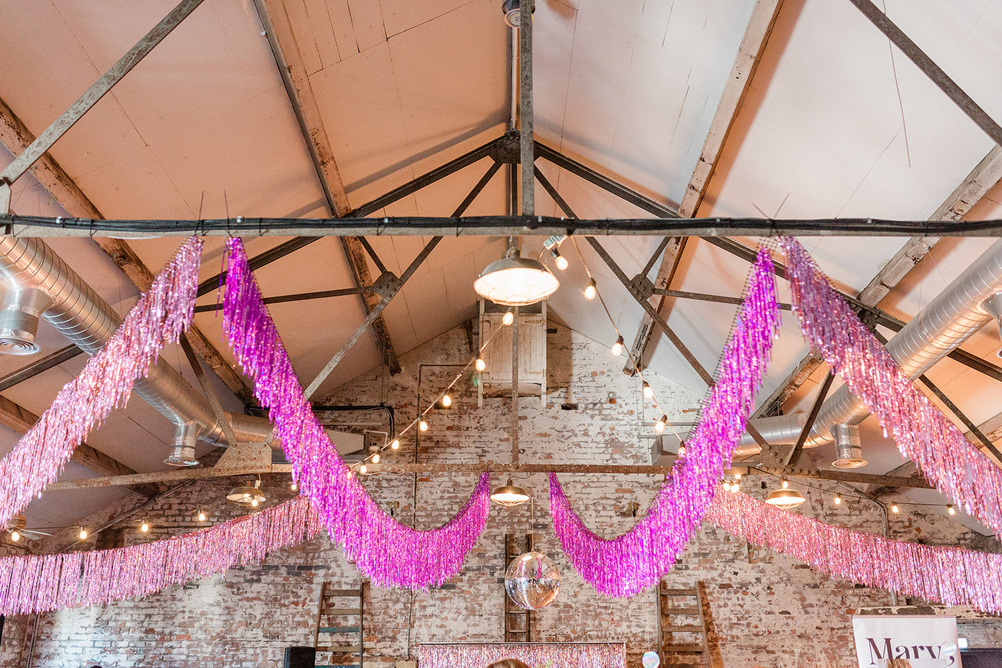 purple tinsel garlands
