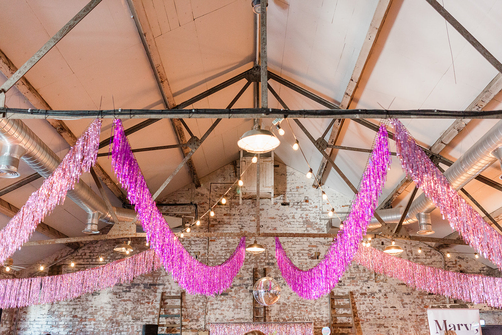 purple tinsel garlands
